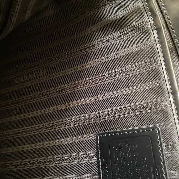 Coach Crosby Box Grain Textured Leather Flap Brief 70961 Brass/Black - Picture 9 of 13